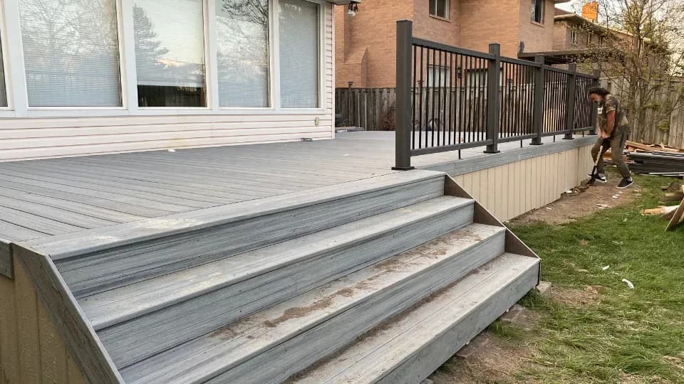 Wrought iron railing detail and matching walkway